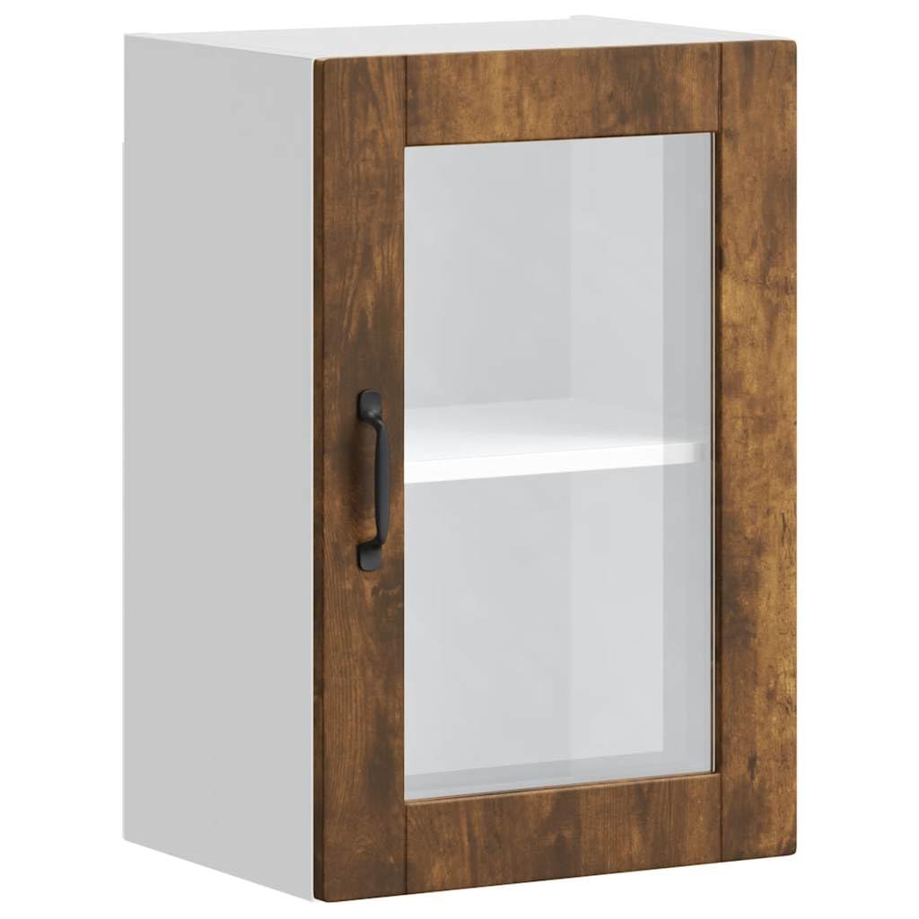 Genérico Armario de Pared para Cocina Puerta Cristal Porto Roble Ahumado,Mobiliario,Armarios y Almacenamiento,Armarios de Cocina,854012