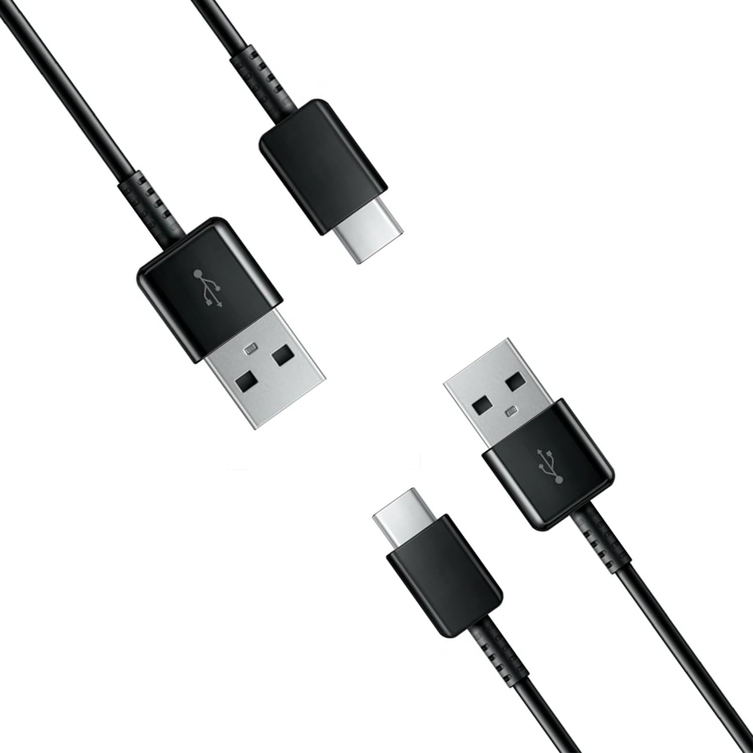 Generic (Pack of 2) USB C to USB A Cable, 3.3 Feet, Black, Fast Charging & Data Sync, Compatible with Samsung, Huawei, iPad-Pro, Laptops, Tablets