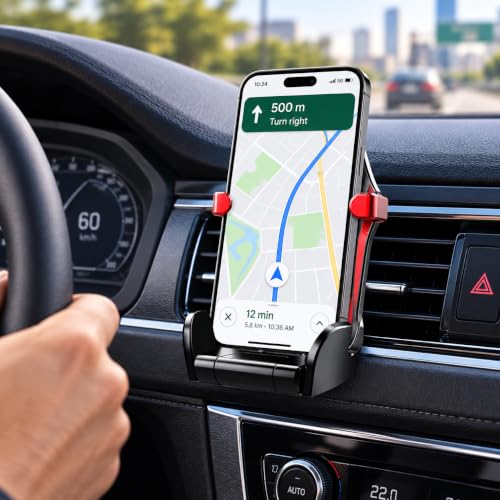 Image of YOURKARTS.COM Car Seat Shape Mobile Holder for AC Vent | Car Dashboard Phone Mount - Universal 15x5 cm Car Seat-Shaped Phone Mount Bracket with Firm Grip and Easy Installation for All Smartphones