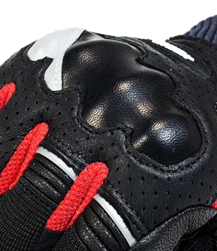 Image of Rynox Air GT 2 Gloves | Short-Cuff Motorcycle Riding Gloves with Impact Protection | Black Red, XL