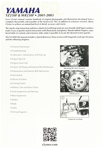 Clymer Service Manual for 01-03 Yamaha YZ250F