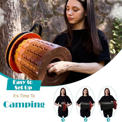 Image of Spisces Upgraded Collapsible Stool with Cushion, 1000 lbs Capacity & 19.7-in High, Wider & Taller Heavy Duty Portable Telescoping Foldable Seat for Adults Camping, Travel, Music Festivals, Outdoors
