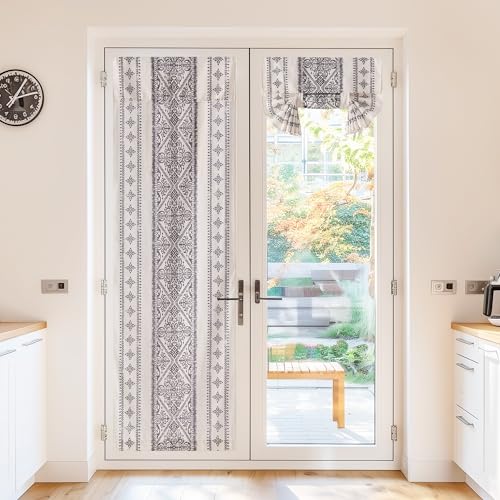 NICETOWN Linen Door Curtain - Privacy Light Filtering Tricia Boho Window Curtains for Patio French Front Door Sidelight Curtain Tie up Shade, W26 x L72 inch, 1 Panel, Natural NICETOWN Linen Door Curtain - Privacy Light Filtering Tricia Boho Window Curtains for Patio French Front Door Sidelight Curtain Tie up Shade, W26 x L72 inch, 1 Panel, Natural