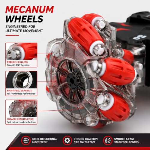 Image of Amazon Brand - Jam & Honey Remote Control Drift Stunt Car Toy | 4x4 RC Car for Kids & Adult | High Speed Racing Car | Omni-Directional Wheels | 360 Rotation | Double Sided Driving | RGB Lights Music