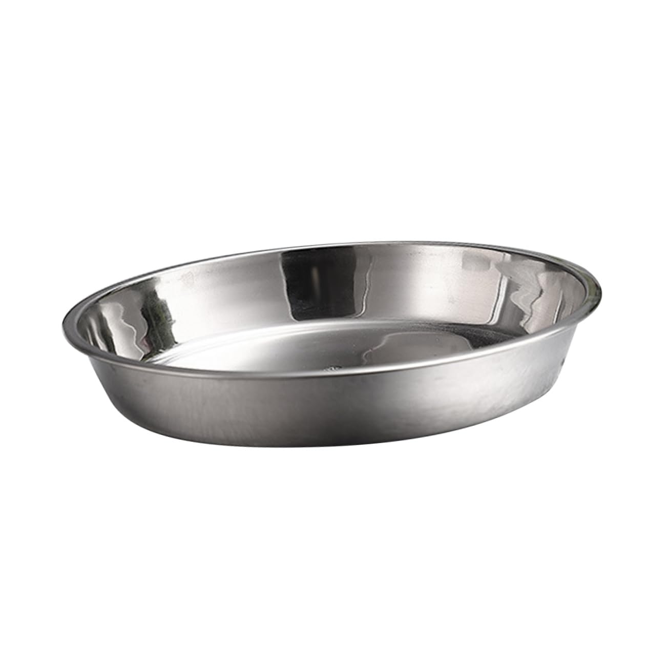 CONGARTENO Stainless Steel Flat Bottom Disc Silver Round Cake Platter Large Patisserie Plate