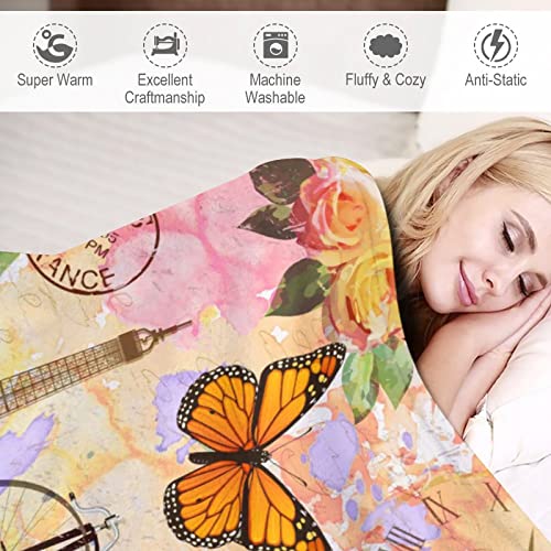 Mibddk Cute Paris Eiffel Tower Blanket Throw Blankets For Kids Toddler Boys Adults Gifts Bedding Decor Bed Bedroom 50"X40" #TOP3