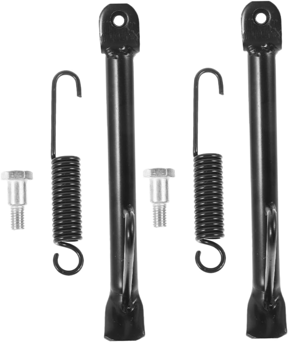 ABOOFAN 2Sets Motorcycle Kickstand with Springs Screws Easy Installation Side Stand for Dirt Bikes Electric Scooters Motorcycle Foot Stand for Stable Parking