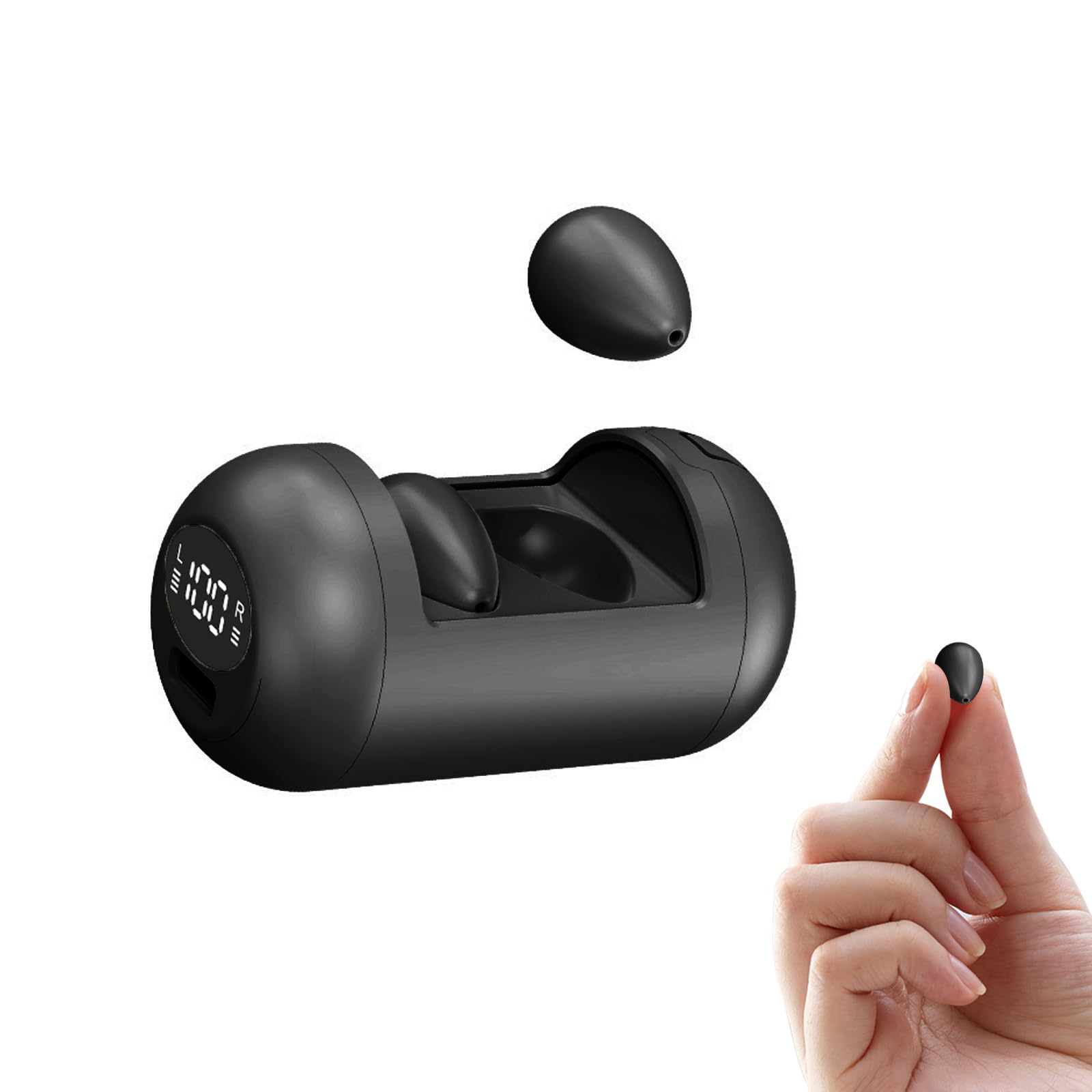Auriculares invisibles pequeños y discretos ocultos para el trabajo, mini auriculares inalámbricos Bluetooth para orejas pequeñas, para dormir de lado, cómodos auriculares para mujeres que