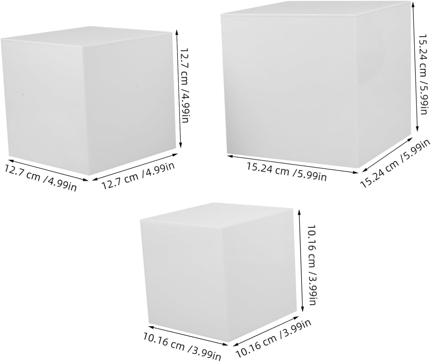3pcs Acrylic Display Cube Multi-purpose Risers for Cake Dessert Collectibles Showcase Versatile Acrylic Display Case for Jewelry Crafts Party Favors