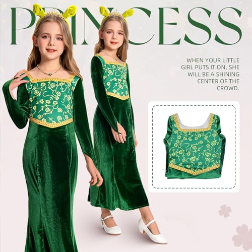Disfraz Princesa Niñas Vestido Verde Manga Larga miniatura 5