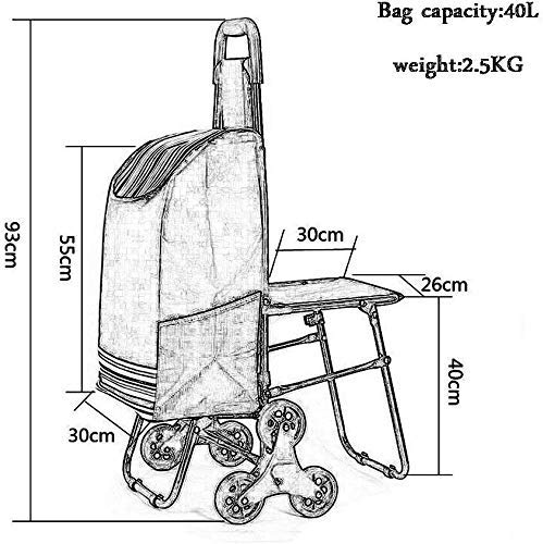 SENWEI Multifunktions-Einkaufstrolley, leicht, Treppensteigen, faltbar, Reisekoffer, Koffer, Gepäck, 6 PU-Räder… – Bild 3