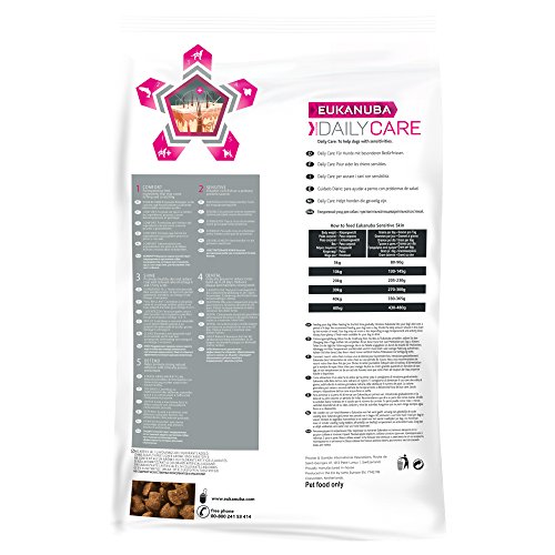 Eukanuba Daily Care, Hundefutter für Hunde mit sensibler Haut, Trockenfutter mit Fisch und Huhn (1 x 2,3 kg)