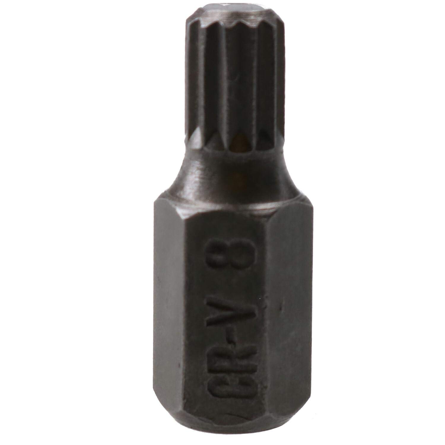 Ab Tools 8Mm Spline Bit 30Mm Length 10Mm Shank Chrome Vanadium Hardened Tip Triple Square
