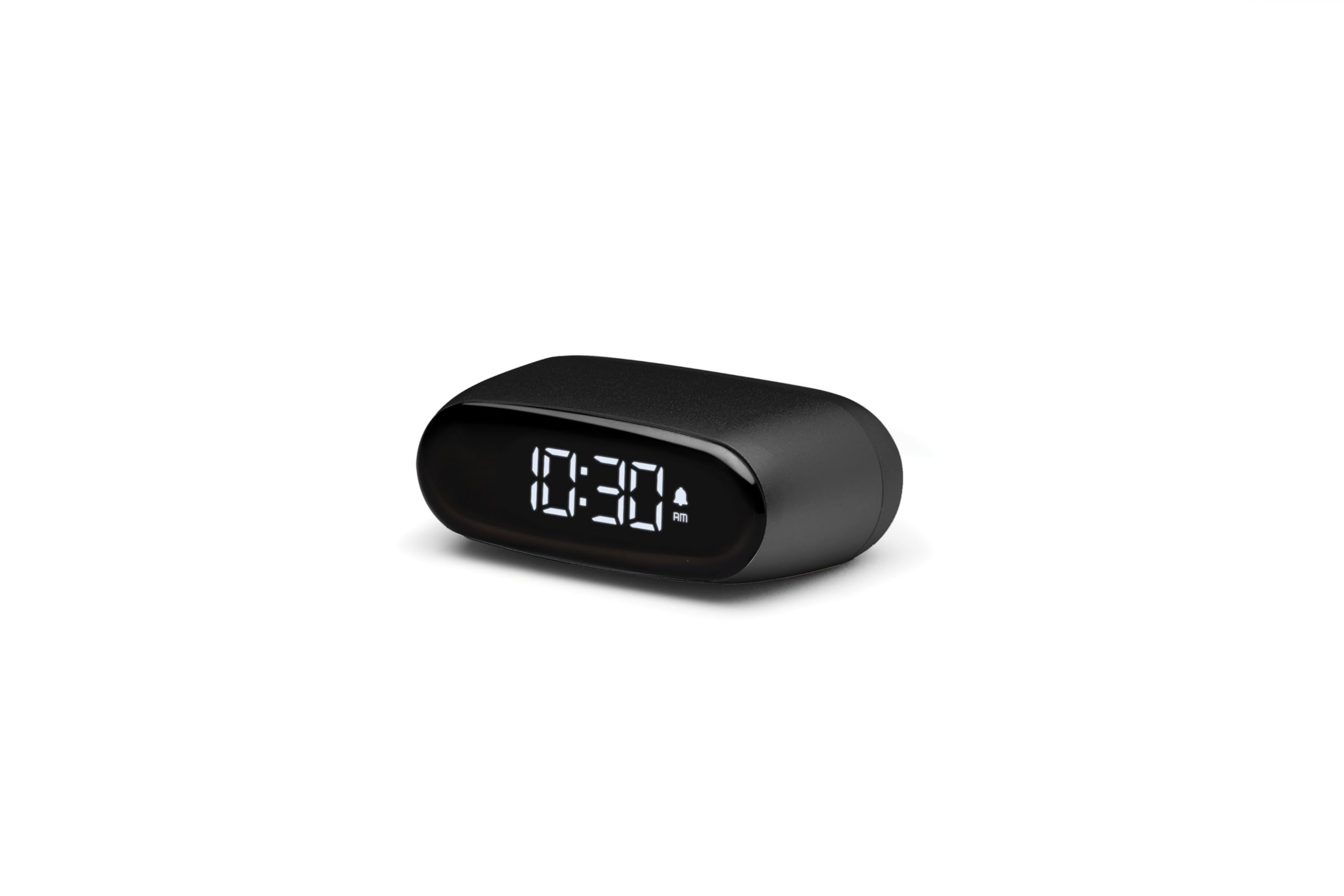 Lexon Minut Mini Compact Alarm Clock with VA LCD Screen, Touch Control, Snooze Function and Backlight, Rechargeable Battery, Aluminium Finish (Aluminium Polished)