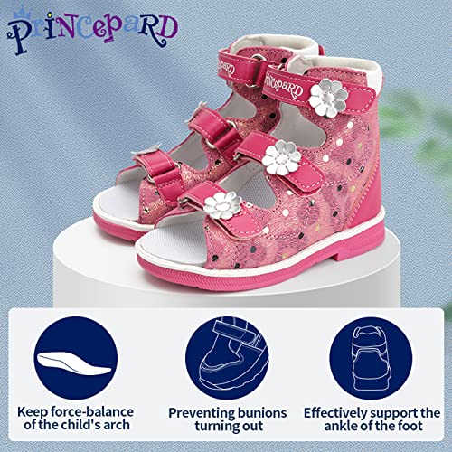 princepard Orthopedic Sandals for Kids with High Back,Girls Corrective Shoes with Ankle and Arch Support3