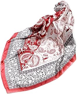 Square Red White Black design Polyester Silk Scarf Women's Scarves Hijab Shawl Pashmina Headband Bandana 35" x 35" inches ...