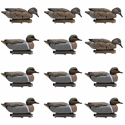 Final Approach HD Green-Winged Teal Floater Duck Decoys, 12 Pack