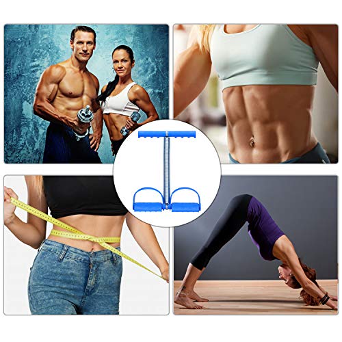 COVVY Elastic Sit Up Pull Rope Spring Tension Foot Pedal Abdomen Leg Exerciser Tummy Trimmer Equipment Bodybuilding Home Gym Arm Waist Sport Fitness Stretching Slimming Training (Blue)