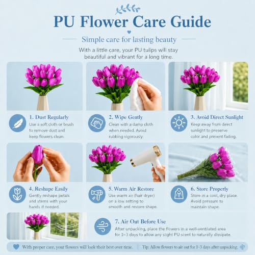 Image of Mandy's 20pcs Artificial Lavender Tulips