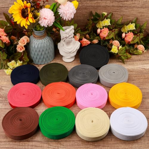 Mbsomnus 15M Gurtband Polypropylen Gurtband 25 mm Weiß Baumwolle Taschengurt Gurtbänder Wasserresistent Nylonband für Schneiden Nähen DIY Rucksack Gepäckgurten Handtaschen Hundeleinen