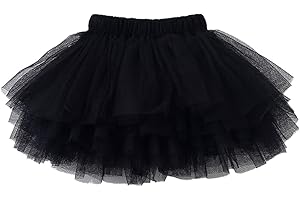 Adorable and Fluffy 6-Layered Black Tutu Skirt for Baby Girls