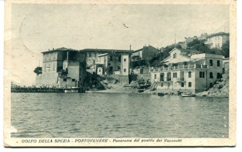 1931 Golfo della Spezia Portovenere Panorama pontile Guller Pisa FP B/N VG Cartolina Postale