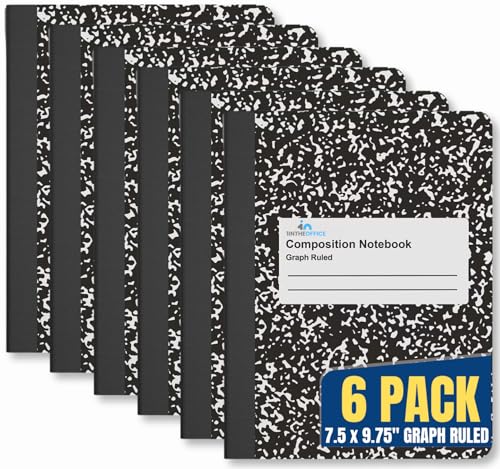 Cahier de composition graphique 1InTheOffice noir lot de 6