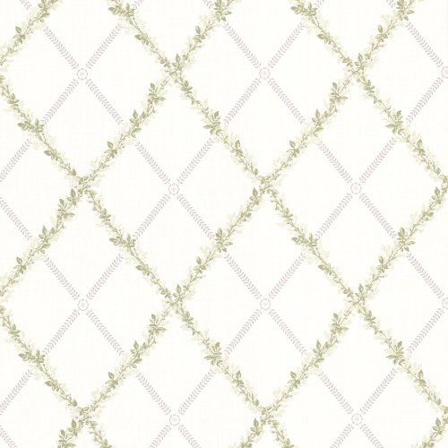 BHF 302-66882 - Heirloom Mauve Harlequin Trellis Wallpaper