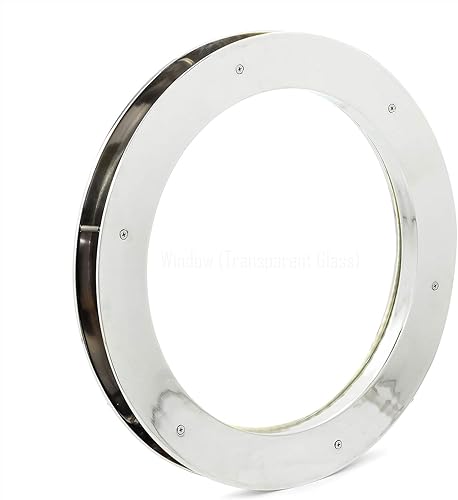 Nagina International Ventana náutica de alta calidad de aluminio con brida profunda de níquel con cristal transparente, decoración del hogar de la