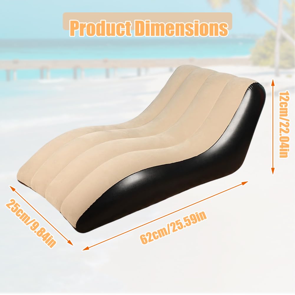 FARYODI Aufblasbares Sofa mit Fußhocker, Aufblasbarer Sessel, Wasserdichtes Luftsofa Aufblasbares, Beflockter Couch Oberfläche für Wohnzimmer, Aufblasbar Outdoor Camping