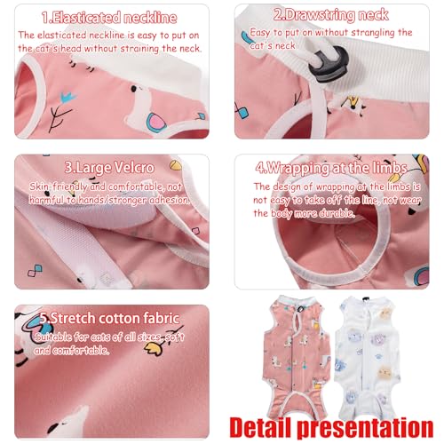 GIEEU Katzen-Genesungsanzug, Schutzbody für Katzen, nach Operationen, nach Operationen, Erholungsanzug, weibliche Bauchwunden, Größe M (2-4 kg Katze)