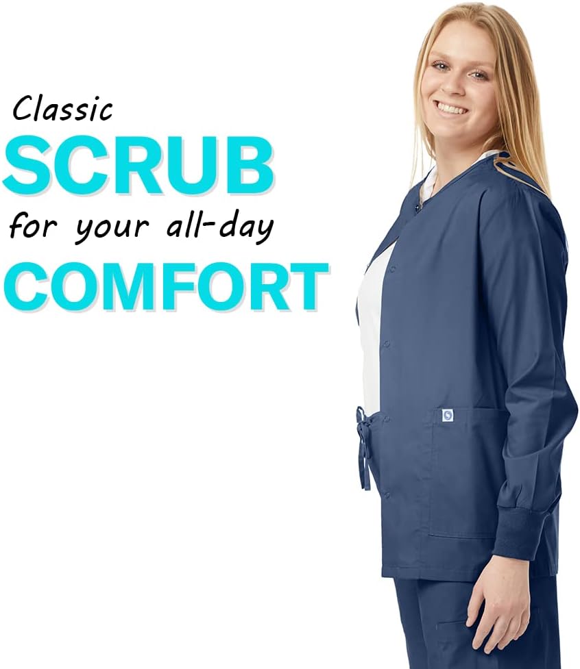 SPECTRUM UNIFORMS Doctor Lab Coat Crew-Neck Tops Unisex Soft Fabric Ideal Medical Professionals Hospital Lab Work Pack of 2