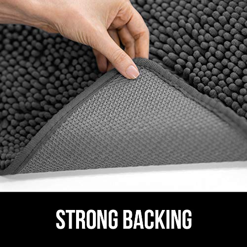 Image of GORILLA GRIP SoakSTOPPER Dog Door Mat, 36x24 Machine Washable Rug Absorbent Doormat Captures Moisture Mud Dirt, Quick Dry Soft Chenille Entryway Rugs Indoor Entrance Mats for Dog Paws, Charcoal