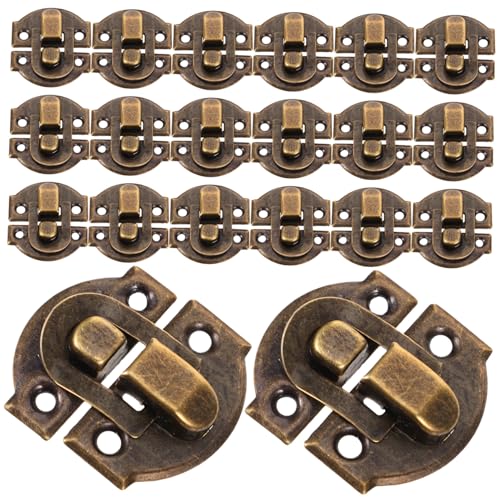 TOBBOMEY 30 piezas Pestillos Antiguos para Cajas de Madera Cierre Decorativo para Joyeros Baúles y Muebles Vintage con Tornillos Incluidos Diseño Retro Resistente y Fácil Instalación