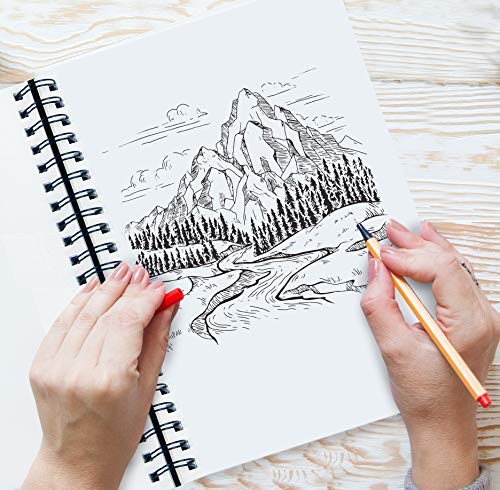 Artist’s Sketchbook Hardcover – 200Gsm Very Thick Paper – Large, Spiral Sketch Book For Drawing And Mixed Media – Sketch Pad, Art Book - 8.25 X 11.4, 40 Sheets / 80 Pages #TOP2