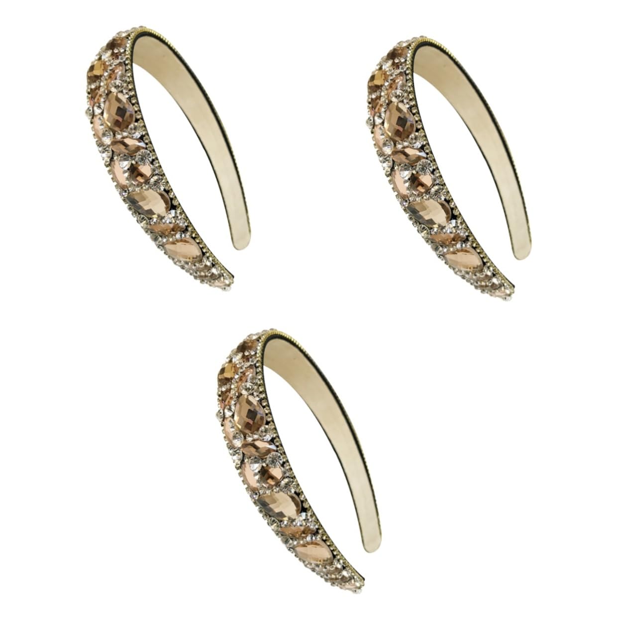 Beaupretty 3 Piezas Diademas Anchas y Duras Diadema De Mujer Banda Para El Cabello Con Diamantes De Imitación Coleteros Para Cabello De Mujer Diademas Lisas Anchas Perder Corea Del Sur Boda