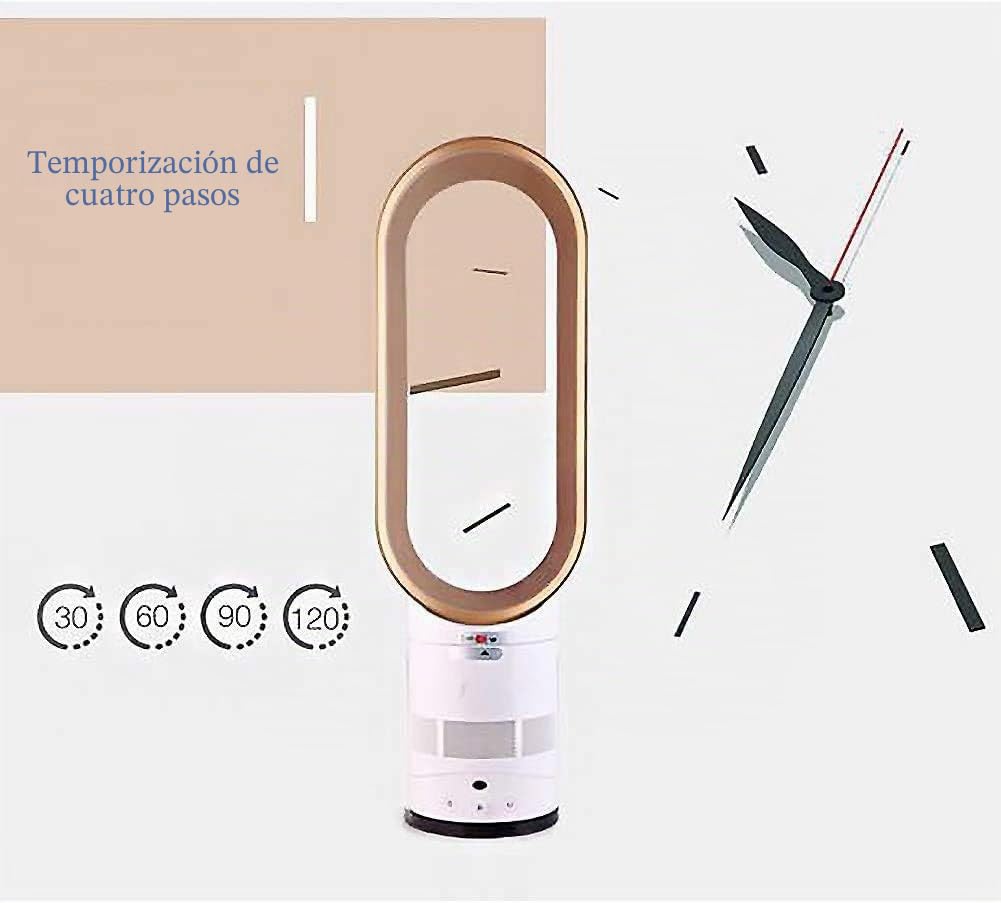 Ventilador sin aspas, enfriador de aire con iones negativos, ventilador de torre con control remoto, diseño súper silencioso sin hojas para el hogar, oficina, dormitorio