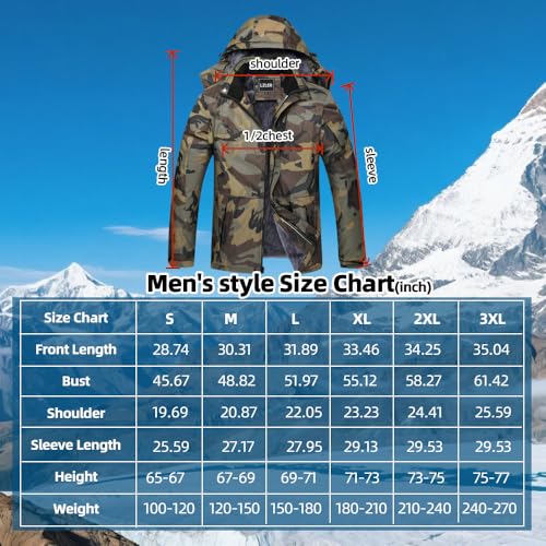 LZLER LZLER Winterjacke Herren Skijacke Snowboardjacke Wasserdicht Funktionsjacke Windbreaker Kapuze Winter Coat Snowboardjacke - Verwendungsansicht 7 | TV | Video | Foto