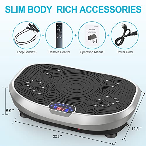 Image of AXV Vibration Plate Exercise Machine Whole Body Workout Music Vibrate Fitness Platform Lymphatic Drainage Machine for Weight Loss Shaping Toning Wellness Home Gyms Workout