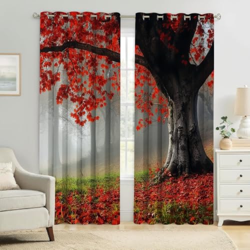 Rideaux occultants forêt d'automne pour la chambre des enfants