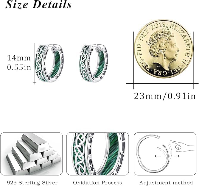 Hoop Celtic Earring for Women 925 Sterling Silver Viking Rune Celtic Earring Viking Earrings Jewelry Birthday Gifts for Men - Image 4