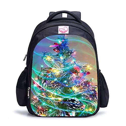 Sac d'école unisexe Sapin de Noël pour enfants de 41x28x12 cm
