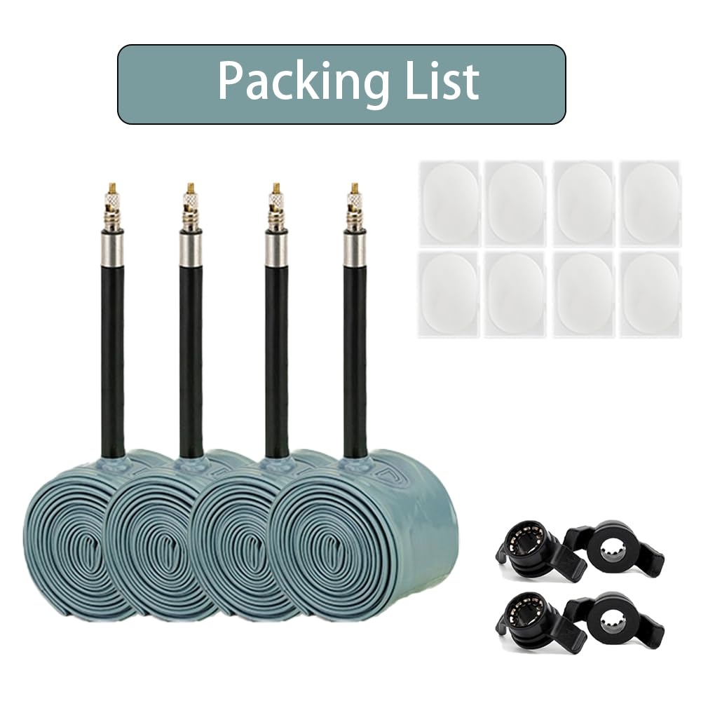 Chambre à air en TPU 700C (route et gravier) avec tige de valve Presta amovible, support de vavle et patchs