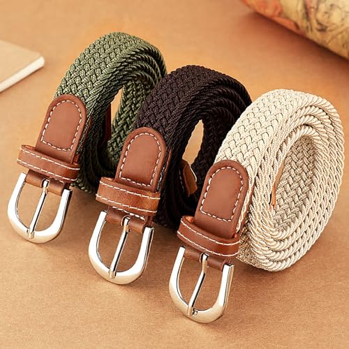Canvas Stretch Belts for Men Braided Multicolored Braided Woven Elastic Canvas Belt Great Gifts for Father's Day2