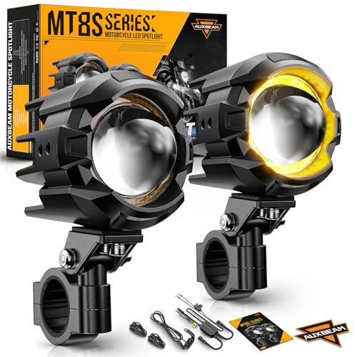 Auxbeam Motorcycle Auxiliary Lights Fog Lights LED Driving Light Spotlight with...