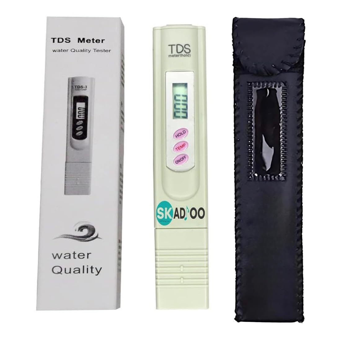 SKADIOO TDS Meter for Water Testing, TDS Meter, Water TDS Meter with Hold Function, Water Testing Kit, Water Hardness Test Kit for Measuring Tds/Ppm/Temp (White, Pack Of 1)