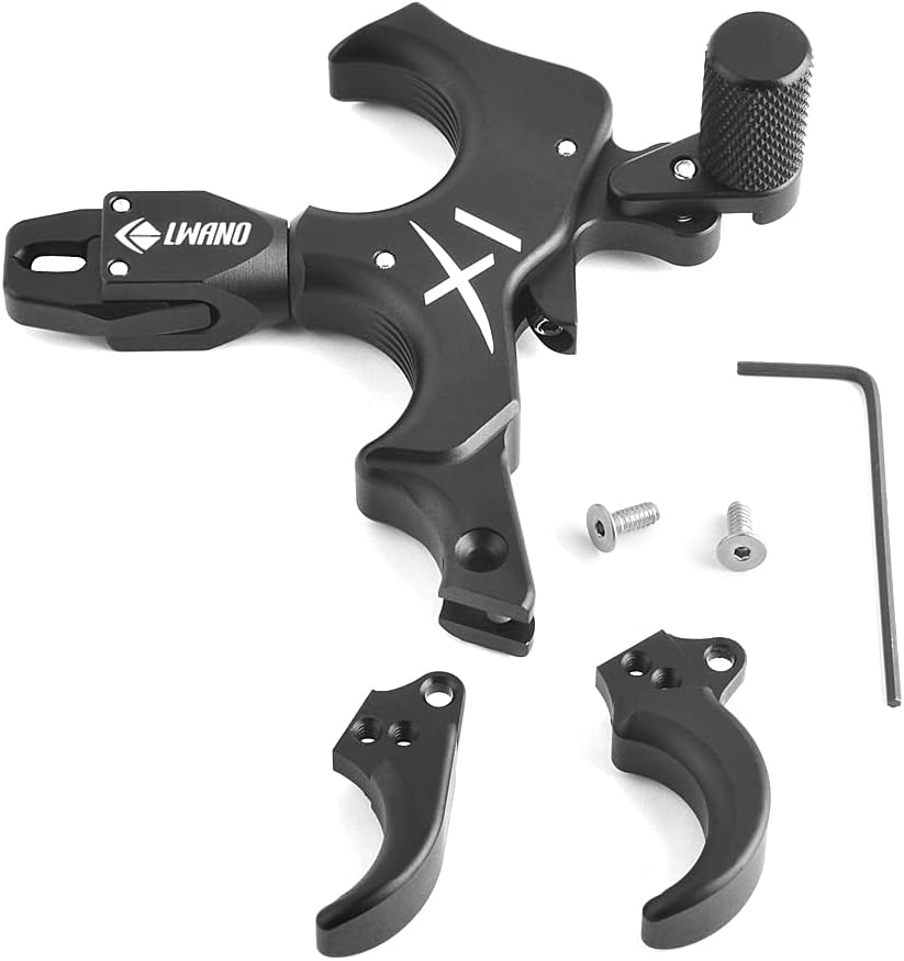 SHARROW Compound Bow Release Aids 3 or 4 Fingers Automatic Release Aluminium Alloy Thumb Trigger for for Left Hand Right Hand Compound Bow Accessory