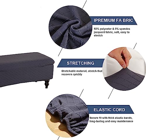Image of FUANGUI Ottoman Cover Stretch Storage Ottoman Bench Slipcover Printed Folding Storage Bench Ottoman Cover Footrest Stool Slipcover Footstool Protector Cover with Elastic Bottom,Medium