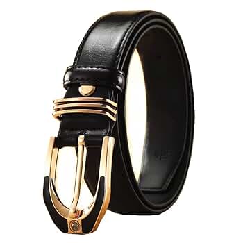 ICGSUQR Genuine Leather Belts For Women/Girls With Gold