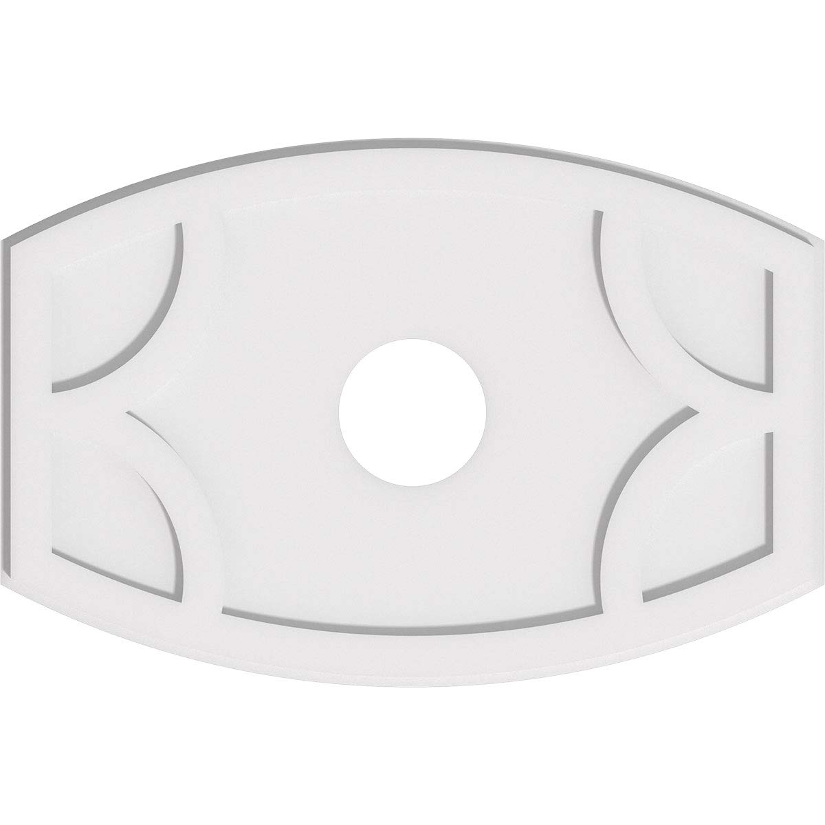 Ekena Millwork CMP28X18KY-05000 Kailey Architectural Grade PVC Contemporary Urethane Ceiling Medallions 28"W x 18 5/8"H x 5"ID x 15"C x 1"P